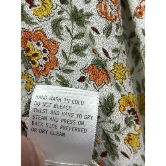 Cynthia Rowley Size S Off the Shoulder Smocked Peasant Top Pink‎ Yellow Floral - Picture 6 of 7